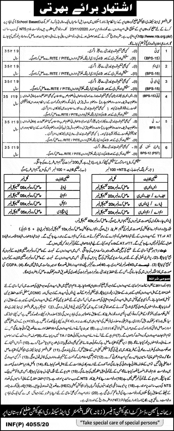 NTS  Jobs in Elementary and Secondary Education Nov 2020