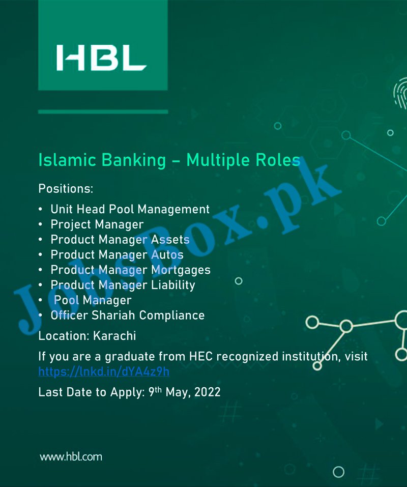 Habib Bank Limited HBL Jobs 2022 Online Application