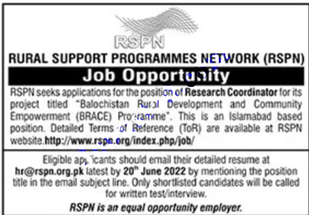 Rural Support Programmes Network Jobs 2022 – RSPN jobs 2022