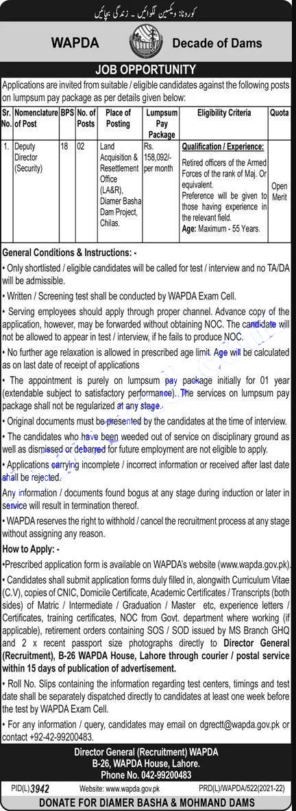 WAPDA Jobs 2022 Download Application Form