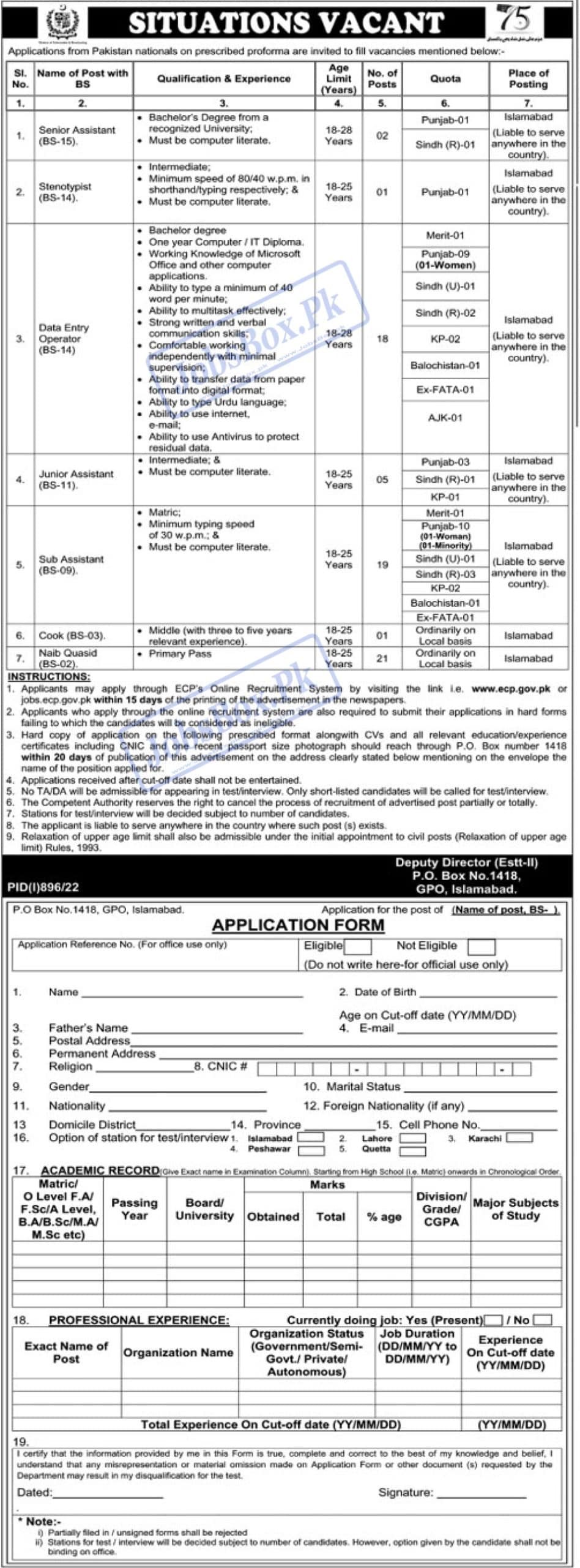 Latest ECP jobs 2022 - Election Commission of Pakistan jobs 2022