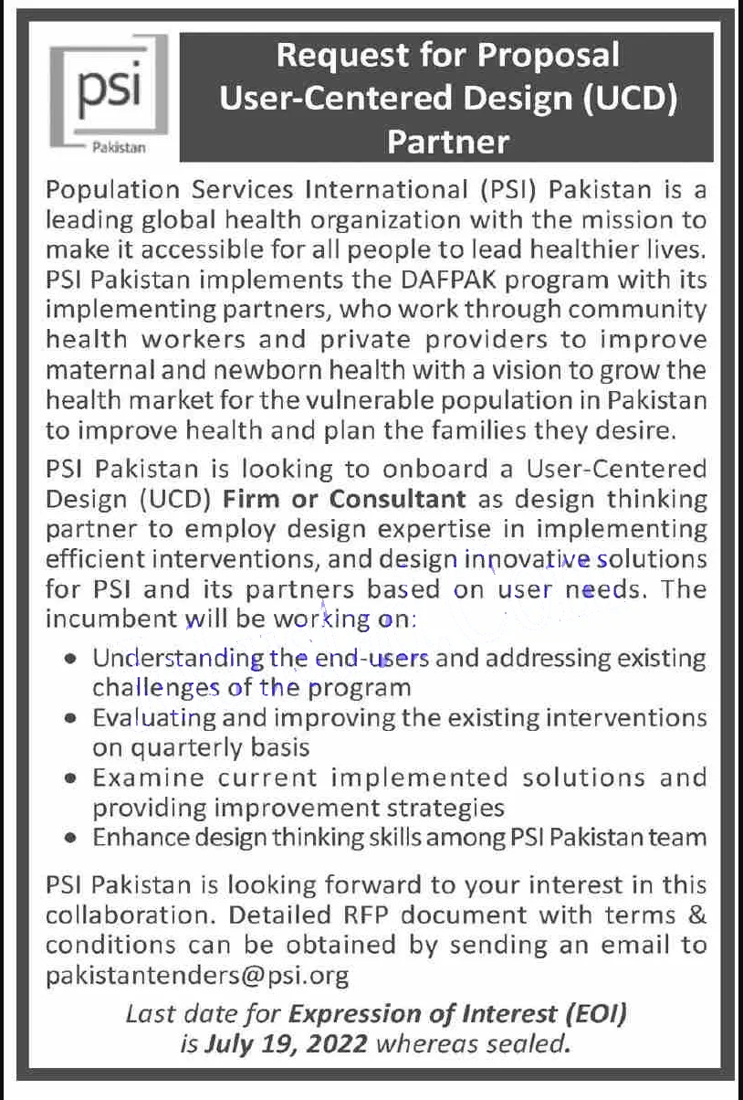 Population Service International PSI Jobs 2022 Advertisement