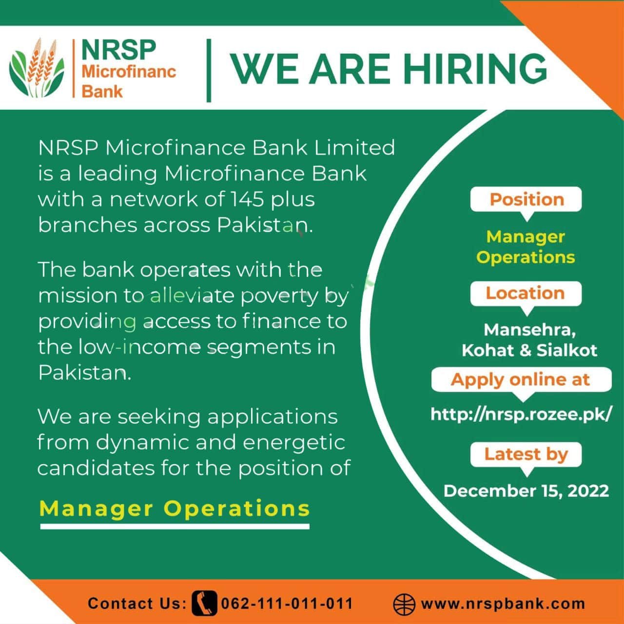 NRSP Microfinance Bank Jobs 2022 Apply Online