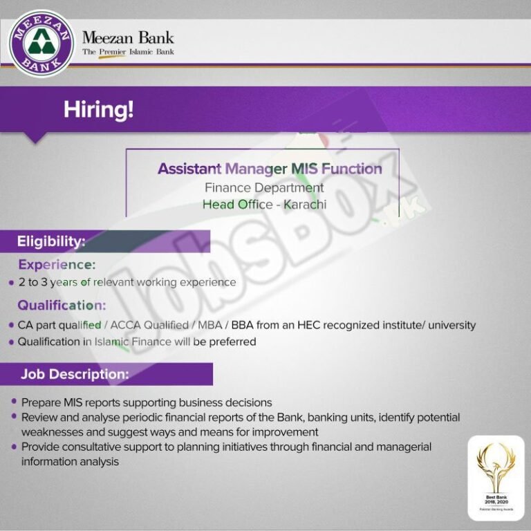 Meezan bank Jobs December 2022 Online Apply