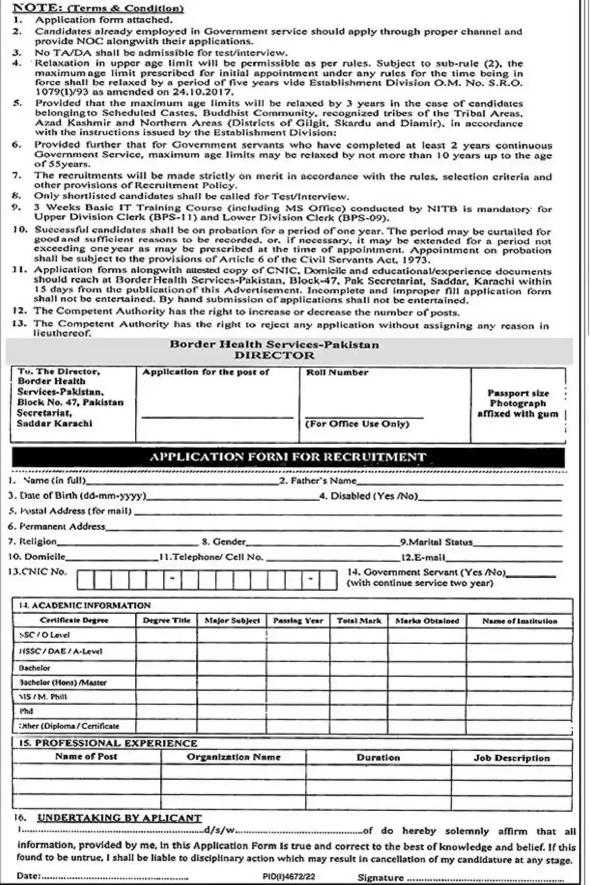 Ministry of National Health Services Jobs 2023 | Download Application Form
