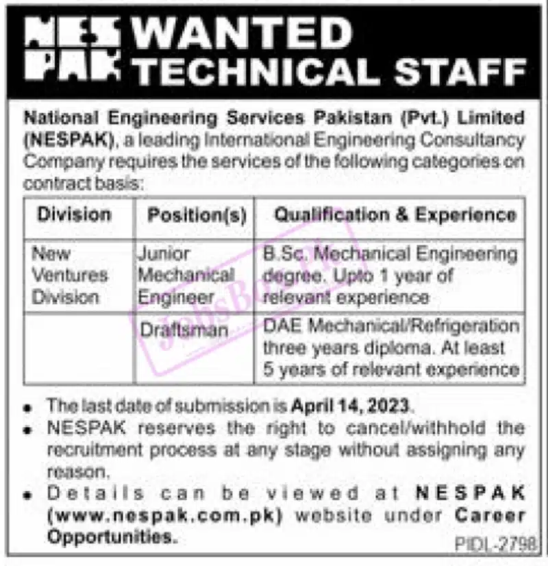 National Engineering Services Pakistan NESPAK jobs 2023