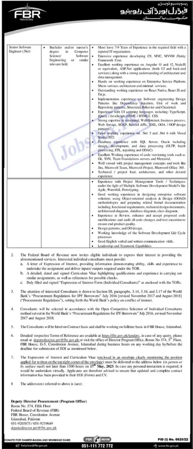 Latest Federal Board of Revenue FBR Jobs 2023