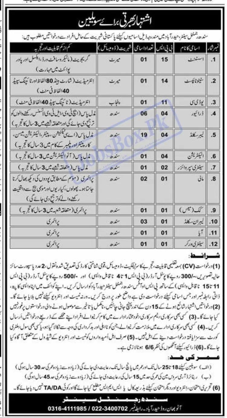 Pak Army Sindh Regimental Center Hyderabad Jobs 2023