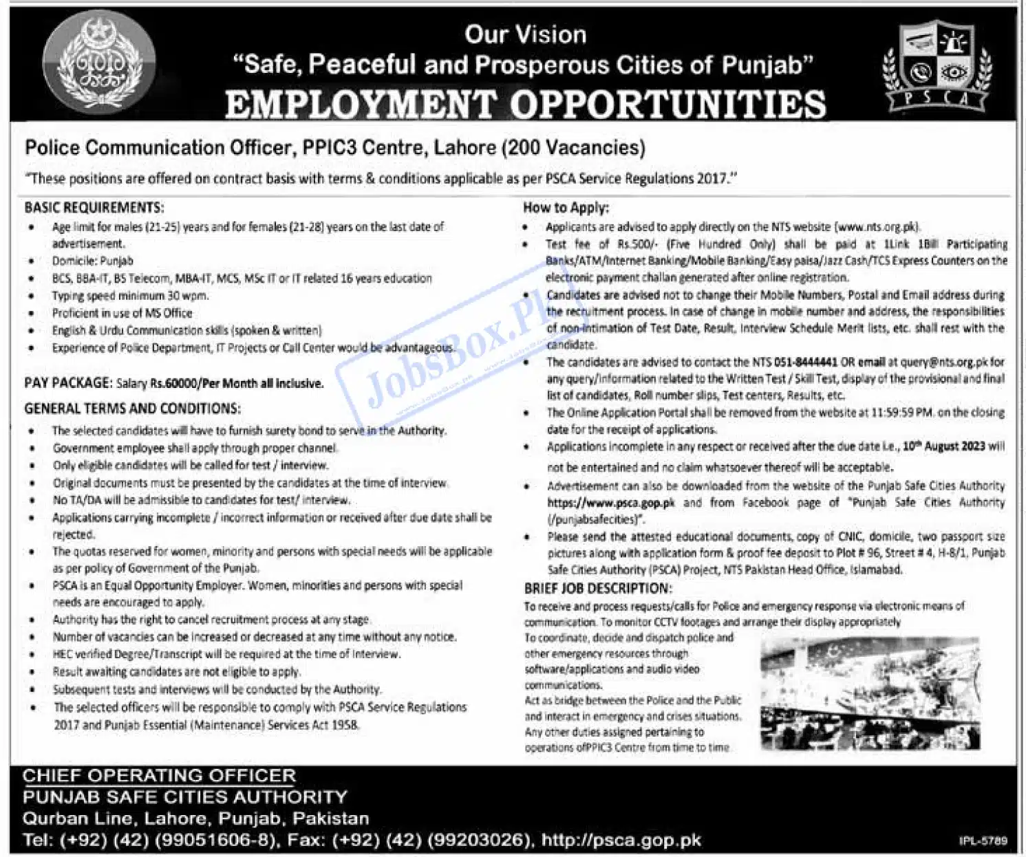Latest PSCA Jobs Opportunities