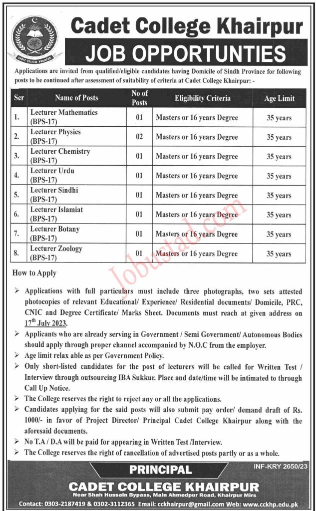 Pak Army Civilian Jobs 2023 Application Form