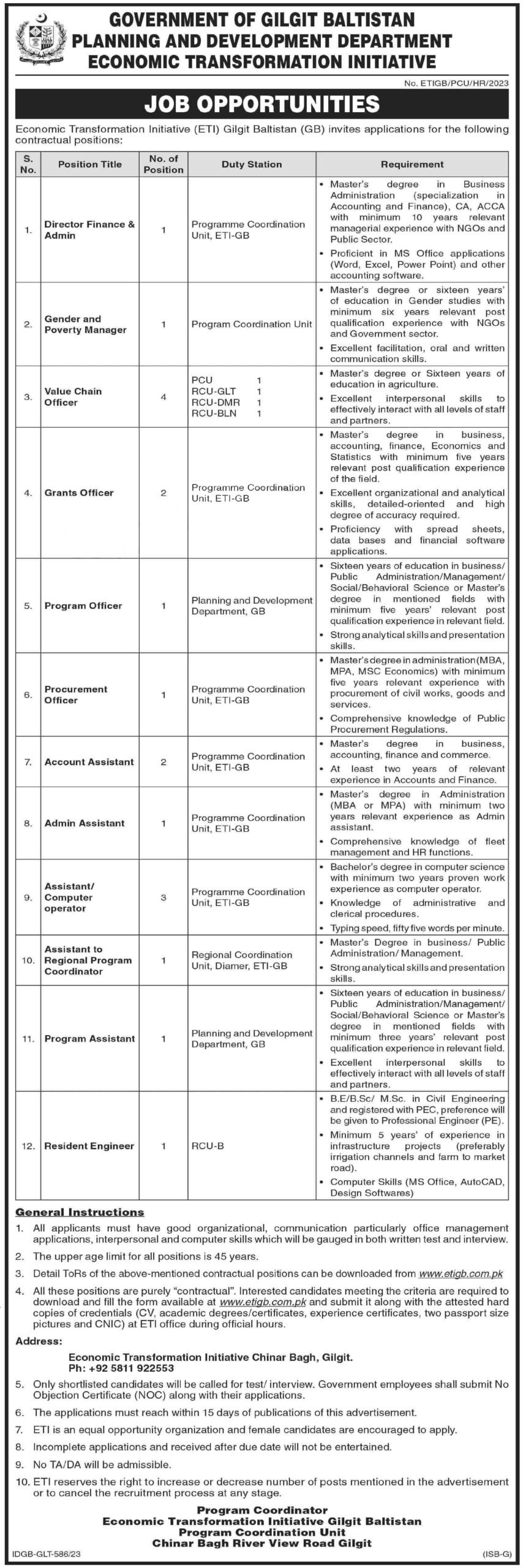 Planning and Development Department GB Jobs August 2023