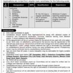 Cadet College Karachi Jobs 2023 Advertisement