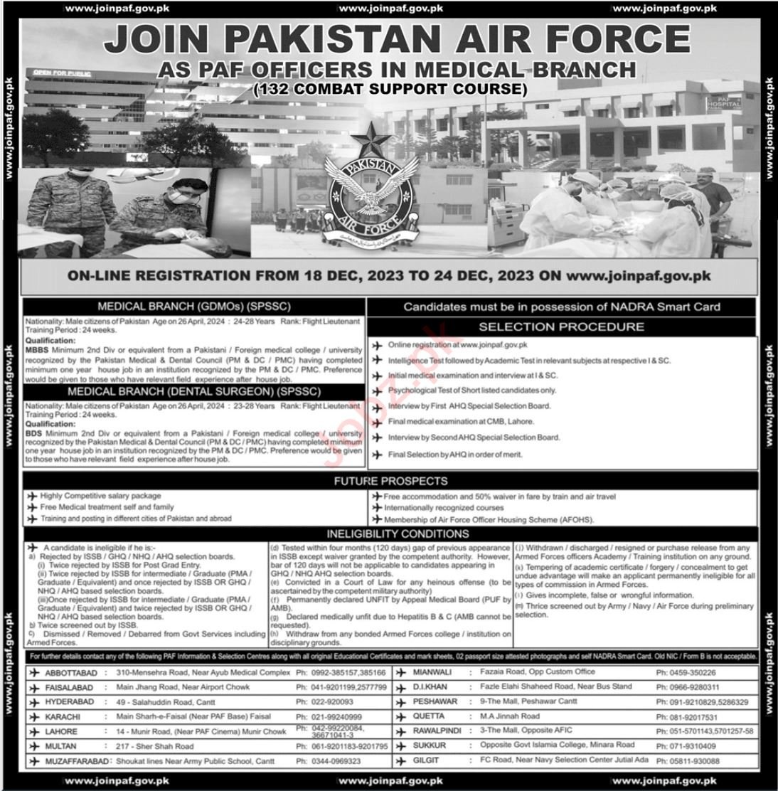 Join Pakistan Air Force 2023 Online Registration
