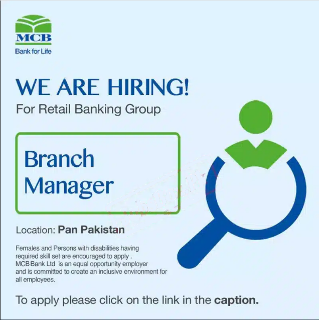 MCB Bank jobs 2024 Online Apply – www.mcb.com.pk